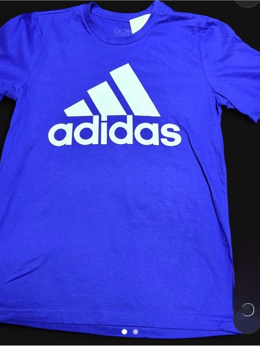adidas Blue Short-Sleeve Tee with White Logo